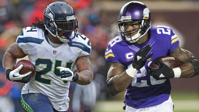How Do Oddsmakers Think Adrian Peterson Compares to Marshawn Lynch?